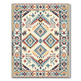 Southwestern Teal Diamond Geometric Area Rug