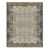 Grey Geometric Tribal Area Rug