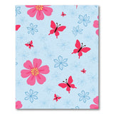 Playful Pink Flowers Butterflies Area Rug