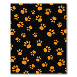 Orange Playful Orange Paw Print Area Rug