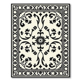 Elegant Black White Persian Medallion Area Rug