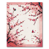 Pink Cherry Blossom Hummingbird Area Rug