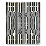 Black White Geometric Woven Fringe Rug