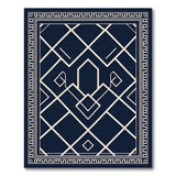 Navy Geometric Lattice Area Rug