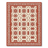 Red Floral Persian Area Rug with Ornate Border