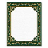 Emerald Green Gold Ornate Border Area Rug