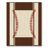 Baseball Stitch Brown Tan Area Rug