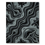 Abstract Grey Fluid Swirl Area Rug