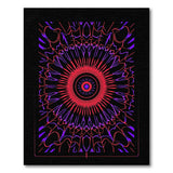 Vibrant Red Purple Mandala Geometric Area Rug