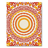 Vibrant Red Orange Mandala Boho Area Rug