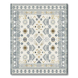 Heritage Tribal Blue and Teal Navy Heritage Tribal Geometric Area Rug