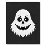 Grinning Cartoon Ghost Silhouette Area Rug