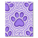 Playful Purple Paw Print Area Rug