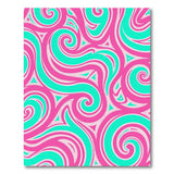 Swirling Pink and Teal Abstract Area Rug