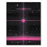 Neon Cosmic Grid Pink Area Rug