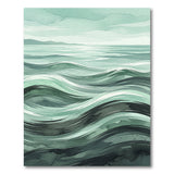 Blue and Teal Teal Ocean Waves Watercolor Area Rug