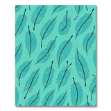 Blue and Teal Teal Feather Pattern Boho Area Rug