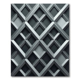 Sleek Geometric Diamond Grey Area Rug