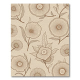 Beige Daisy Floral Line Art Area Rug