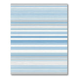 ODIKA Modern Blue Striped Washable Area Rug - Low Pile Non-Slip Carpet
