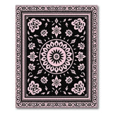 Pink Traditional Persian Pink Floral Medallion Persian Area Rug
