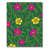 Vibrant Pink Yellow Floral Green Area Rug