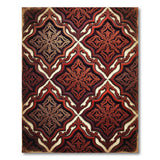 Ornate Red Distressed Vintage Area Rug