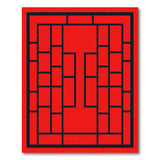 Bold Red Black Grid Geometric Area Rug