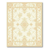Elegant Cream Gold Floral Medallion Rug