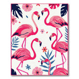 Playful Pink Flamingo Coastal Area Rug