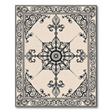 Beige and Neutral Ornate Floral Mandala Beige Area Rug