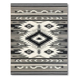Black White Southwestern Diamond Motif Area Rug