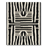 Zebra Stripe Geometric Black White Area Rug