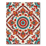 Multi-color and Patterns Red Teal Persian Medallion Area Rug
