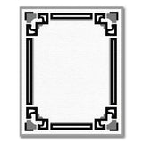 Geometric Black White Border Area Rug