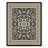 Ornate Black and White Ornate Black White Persian Medallion Area Rug