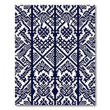 Blue and Teal Navy Heritage Tribal Geometric Area Rug
