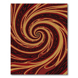 Hypnotic Red Gold Spiral Abstract Area Rug