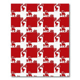Red Festive Red Reindeer Silhouette Area Rug