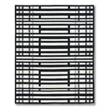 Bold Black White Geometric Grid Rug