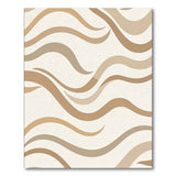 Flowing Beige Wave Abstract Area Rug