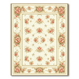 Vintage Cream Peony Floral Area Rug