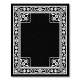 Traditional Persian Black and White Ornate Black White Border Area Rug