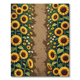 Sunflower Lined Dirt Path Area Rug