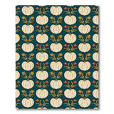 Teal White Pumpkin Harvest Pattern Rug