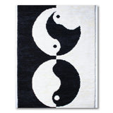 Black and White Geometric Modern Yin-Yang Black White Geometric Area Rug