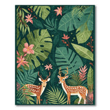 Emerald Green Spotted Deer Monstera Rug