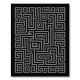 Grey Grey Geometric Maze Area Rug