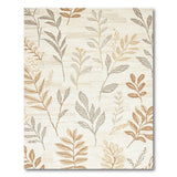 Beige Leaf and Berry Pattern Area Rug