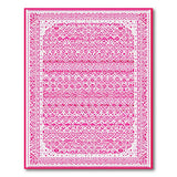 Pink Geometric Modern Vibrant Pink Geometric Lattice Area Rug